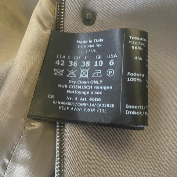 CINZIA ROCCA DUE BEIGE TAUPE WOOL HOODED COAT $985 - Picture 10 of 10